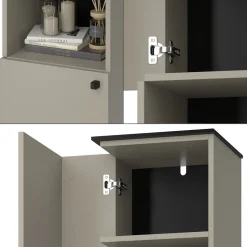 Badschrank Joli Greige 37 x 192 cm mit 2 Türen Vicco