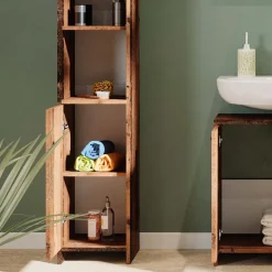 Badschrank Kiko Eiche rustikal 30 x 190 cm Vicco