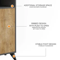 Badschrank Leano Anthrazit/Bergeiche 38 x 180 cm mit 2 Türen Vicco