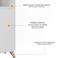 Badschrank Leano Weiß 38 x 180 cm mit 2 Türen Vicco