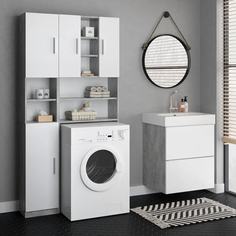 Badschrank Luis Beton 32 x 190 cm Vicco