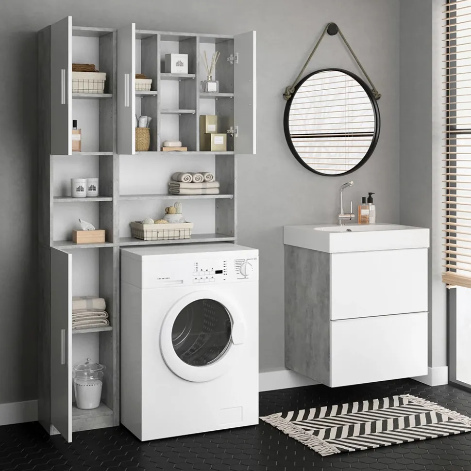 Badschrank Luis Beton 32 x 190 cm Vicco