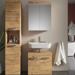 Badschrank Luna Eiche Wotan 37 x 190 cm Vicco