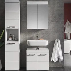 Badschrank Luna Weiß 37 x 190 cm Vicco