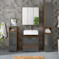 Badschrank Majest Anthrazit Hochglanz 30.2 x 191.5 cm Vicco