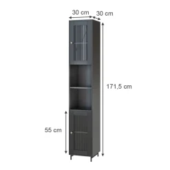 Badschrank Malte Grau 30 x 171.5 cm Vicco