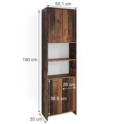 Badschrank Maris Eiche rustikal 56.1 x 190 cm Vicco