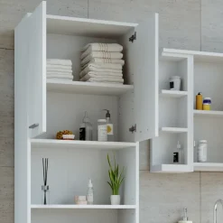 Badschrank Maris Weiß 56.1 x 190 cm Toilettenschrank Vicco