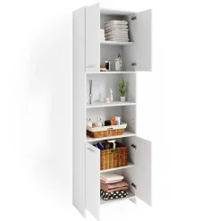 Badschrank Maris Weiß 56.1 x 190 cm Toilettenschrank Vicco