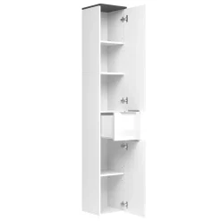 Badschrank Otis Weiß Hochglanz 30 x 190 cm Vicco