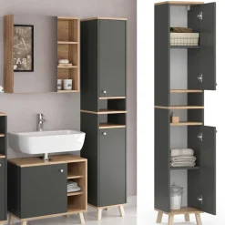 Badschrank Senyo Anthrazit 30 x 174 cm Vicco