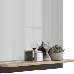 Badspiegel Marelle Anthrazit/Artisan 60 x 67 cm mit Regal Vicco