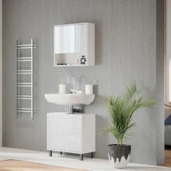 Badspiegelschrank Agasta Weiß 54 x 53 cm Vicco