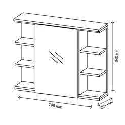 Badspiegelschrank Aquis Anthrazit 79.6 x 64 cm Vicco