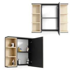 Badspiegelschrank Aquis Anthrazit 79.6 x 64 cm Vicco