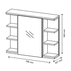 Badspiegelschrank Aquis Weiß 79.6 x 64 cm Vicco