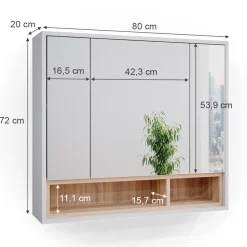 Badspiegelschrank Beatrice Weiß 80 x 72 cm Vicco