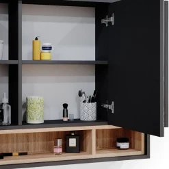 Badspiegelschrank Beatrice Anthrazit 80 x 72 cm Vicco