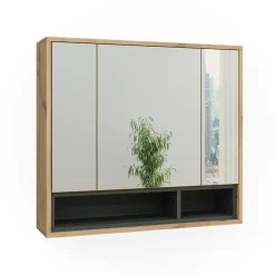 Badspiegelschrank Beatrice Artisan Eiche/Anthrazit 80 x 72 cm Vicco