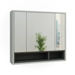 Badspiegelschrank Beatrice Grau/Anthrazit 80 x 72 cm Vicco