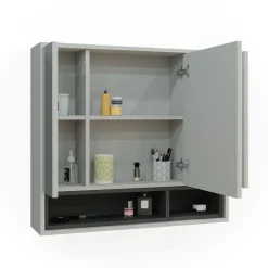 Badspiegelschrank Beatrice Grau/Anthrazit 80 x 72 cm Vicco