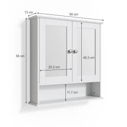 Badspiegelschrank Bianco Weiß 56 x 58 cm Vicco