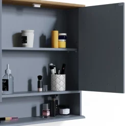 Badspiegelschrank Bianco Grau 56 x 58 cm Vicco