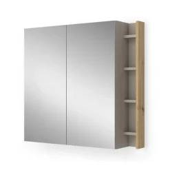 Badspiegelschrank Edelin Cashmere 80 x 75 cm mit Regalen Vicco