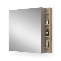 Badspiegelschrank Edelin Cashmere 80 x 75 cm mit Regalen Vicco