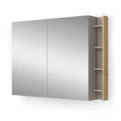 Badspiegelschrank Edelin Cashmere 100 x 75 cm mit Regalen Vicco