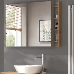 Badspiegelschrank Edelin Cashmere 100 x 75 cm mit Regalen Vicco