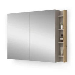 Badspiegelschrank Edelin Cashmere 100 x 75 cm mit Regalen Vicco