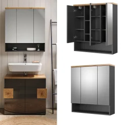 Badspiegelschrank Eden Anthrazit 70 x 77.5 cm Vicco