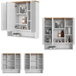 Badspiegelschrank Eden Weiß 70 x 77.5 cm mit 3 Türen Vicco