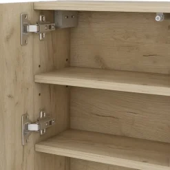 Badspiegelschrank Edge Weiß 54 x 55 cm mit Tür und offenen Fächern Vicco