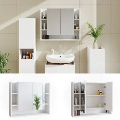 Badspiegelschrank Elira Weiß 80.2 x 64 cm Vicco