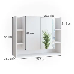 Badspiegelschrank Elira Weiß 80.2 x 64 cm Vicco
