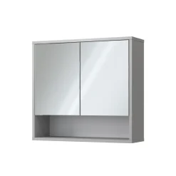 Badspiegelschrank Eliza Grau 70 x 65 cm mit 2 Türen Vicco