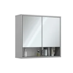 Badspiegelschrank Eliza Grau 70 x 65 cm mit 2 Türen Vicco