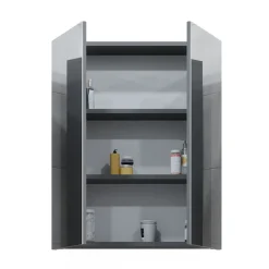 Badspiegelschrank Fredd Anthrazit Hochglanz 60 x 77 cm Vicco