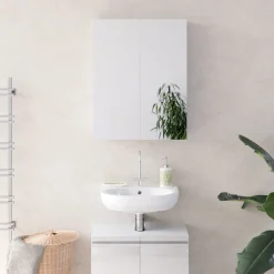 Badspiegelschrank Fredd Weiß Hochglanz 60 x 77 cm Vicco