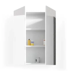 Badspiegelschrank Fredd Weiß Hochglanz 60 x 77 cm Vicco