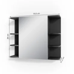 Badspiegelschrank Fynn Anthrazit 79.6 x 64 cm Vicco
