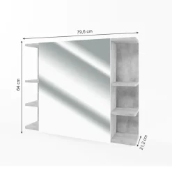Badspiegelschrank Fynn Beton 79.6 x 64 cm Vicco