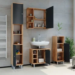 Badspiegelschrank Fynn Goldkraft Eiche 79.6 x 64 cm Vicco