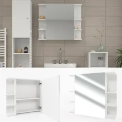 Badspiegelschrank Fynn Weiß 79.6 x 64 cm Vicco