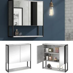 Badspiegelschrank Fyrk Beton 60 x 60.6 cm Vicco