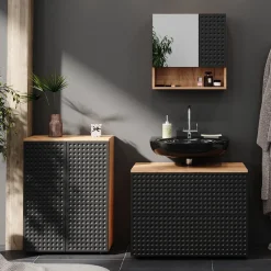 Badspiegelschrank Irma Anthrazit gepunktet 54 x 55 cm Vicco