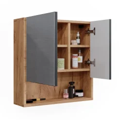 Badspiegelschrank Irma Anthrazit gepunktet 54 x 55 cm Vicco