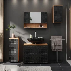 Badspiegelschrank Irma Anthrazit gepunktet 80.1 x 55 cm Vicco